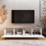 Robin Home Alaska Tv Ünitesi Orta Sehpa Ahşap Ayaklı 2'li Takım Ahşap-Beyaz - Görsel 2