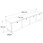 Robin Home Alaska Tv Ünitesi Orta Sehpa Ahşap Ayaklı 2'li Takım Ahşap-Beyaz - Görsel 3