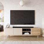 Robin Home Luka Tv Ünitesi Sehpası 2 Kapaklı 2 Çekmeceli Ahşap Ayaklı 180cm Kumsal-Sepet - Görsel 2