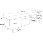 Robin Home Luka Tv Ünitesi Sehpası 2 Kapaklı 2 Çekmeceli Ahşap Ayaklı 180cm Kumsal-Sepet - Görsel 4