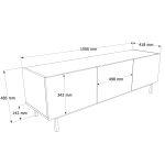 Robin Home Luka Tv Ünitesi Sehpası 3 Kapaklı Ahşap Ayaklı 150cm Kumsal-Sepet - Görsel 5