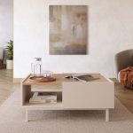 Robin Home Luka Orta Sehpa Ahşap Ayaklı Çekmeceli Raflı Kumsal-Sepet - Görsel 2