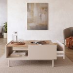 Robin Home Luka Orta Sehpa Ahşap Ayaklı Çekmeceli Raflı Kumsal-Sepet - Görsel 3