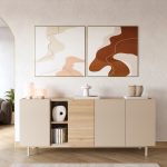 Robin Home Luka Konsol 4 Kapaklı Raflı Ahşap Ayaklı 180cm Kumsal-Sepet - Görsel 2