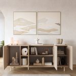 Robin Home Luka Konsol 4 Kapaklı Raflı Ahşap Ayaklı 180cm Kumsal-Sepet - Görsel 3