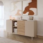 Robin Home Luka Konsol 3 Kapaklı Raflı Ahşap Ayaklı 150cm Kumsal-Sepet - Görsel 2