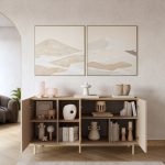 Robin Home Luka Konsol 3 Kapaklı Raflı Ahşap Ayaklı 150cm Kumsal-Sepet - Görsel 3